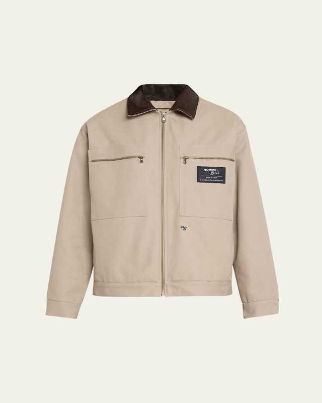 Canvas and Leather Work Jacket